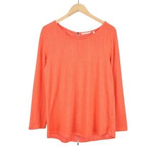 Soft Surroundings Audley Back Zipper Knit Tunic Sweater In Coral Size Large